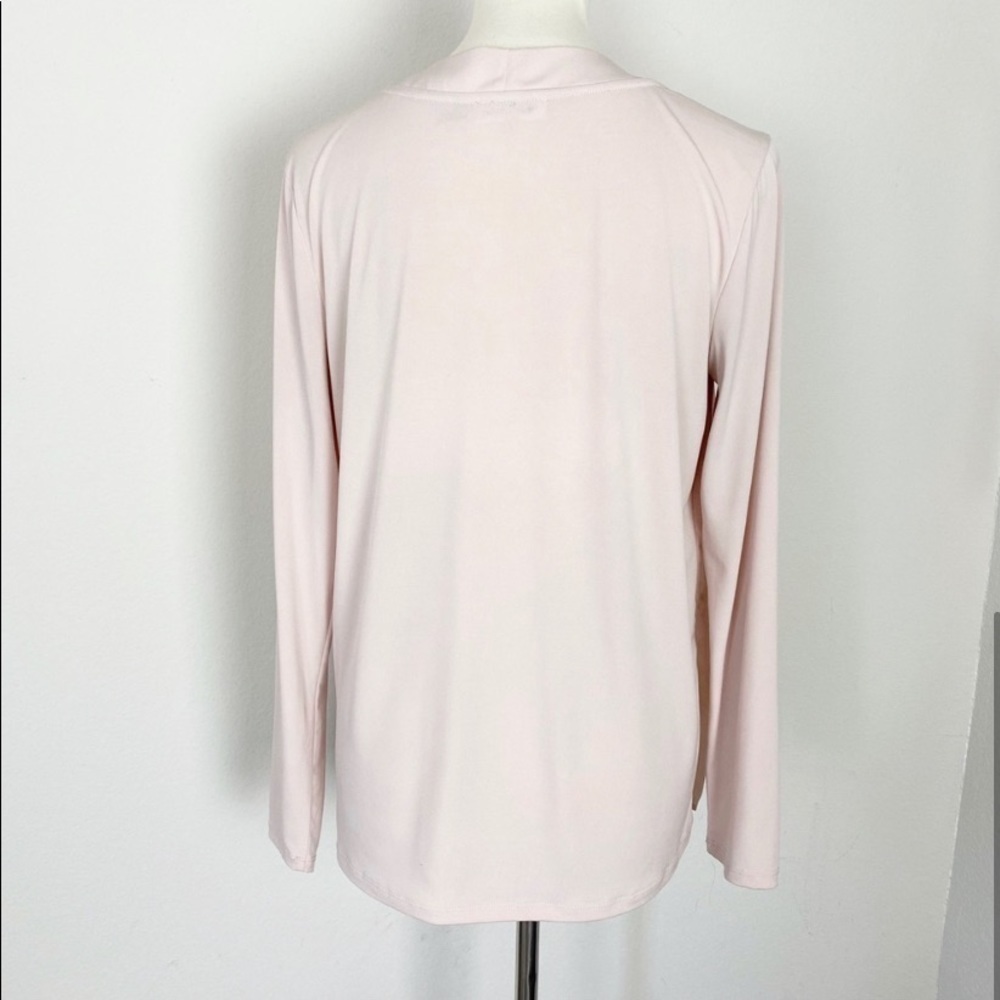 Calvin Klein V Neck Blouse Front Plank Size M Rose Pale - Picture 4 of 6